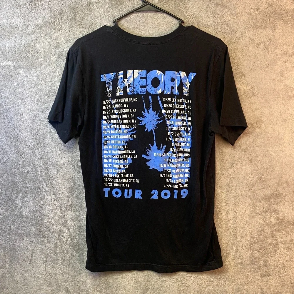 Theory Tour 2019 Band T-Shirt Size M Black Bella Canvas